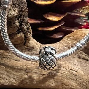 Authentic Pandora Charm Pineapple Bead Sterling Silver Food Hawaii Tropical